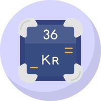 Krypton Glyph Flat Bubble Icon vector