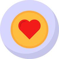 corazón glifo plano burbuja icono vector