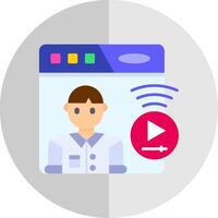 Live streaming Flat Scale Icon vector