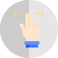 Two Fingers Horizontal Scroll Flat Scale Icon vector