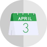 3rd of April Flat Scale Icon vector