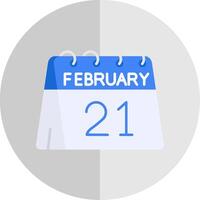21st of February Flat Scale Icon vector