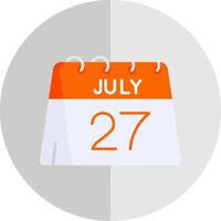 27th of July Flat Scale Icon vector