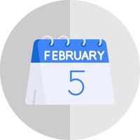 5th of February Flat Scale Icon vector