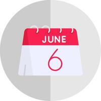 6th of June Flat Scale Icon vector