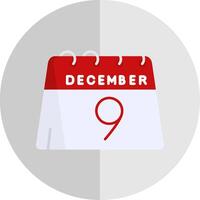 9th of December Flat Scale Icon vector