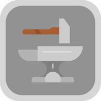 Hammer Flat Round Corner Icon vector