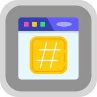 hashtag plano redondo esquina icono vector