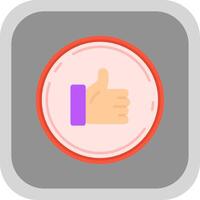 Like Flat Round Corner Icon vector