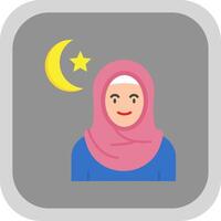 Muslim Flat Round Corner Icon vector