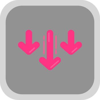 Decrease Flat Round Corner Icon vector