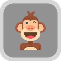 Wink Flat Round Corner Icon vector