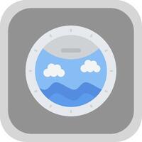 Porthole Flat Round Corner Icon vector