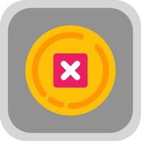 Delete Flat Round Corner Icon vector