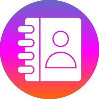 Contact Book Glyph Gradient Circle Icon vector