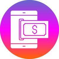 Mobile Pay Glyph Gradient Circle Icon vector