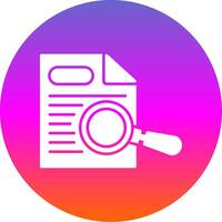 Paper Search Glyph Gradient Circle Icon vector