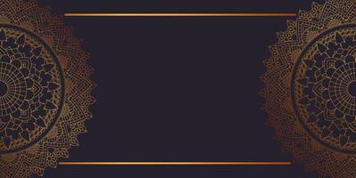 Elegant banner with gold mandala design vector