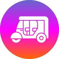 Rickshaw Glyph Gradient Circle Icon vector