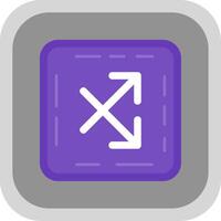 Intersect Flat Round Corner Icon vector