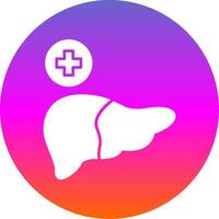 Liver Glyph Gradient Circle Icon vector