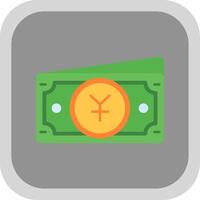 Yuan Flat Round Corner Icon vector