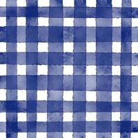 hand painted indigo watercolour checked pattern design vector