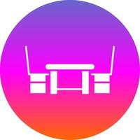 Dining Table Glyph Gradient Circle Icon vector