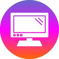 Monitor Glyph Gradient Circle Icon vector
