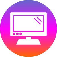 Monitor Glyph Gradient Circle Icon vector