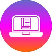 Online Learning Glyph Gradient Circle Icon vector