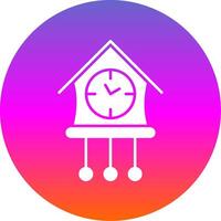 Cuckoo Clock Glyph Gradient Circle Icon vector