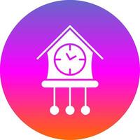 Cuckoo Clock Glyph Gradient Circle Icon vector