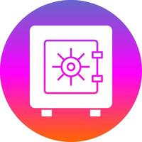 Safe Box Glyph Gradient Circle Icon vector