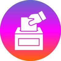 votación glifo degradado circulo icono vector