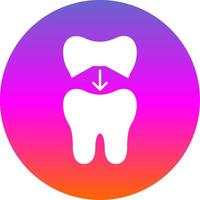 Tooth Cap Glyph Gradient Circle Icon vector