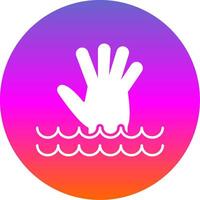 Drowning Glyph Gradient Circle Icon vector