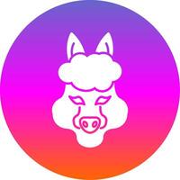 Alpaca Glyph Gradient Circle Icon vector