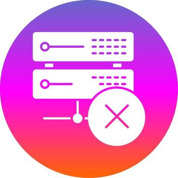 Eliminar datos glifo degradado circulo icono vector