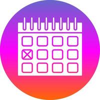 Calendar Date Glyph Gradient Circle Icon vector