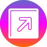 Up Right Glyph Gradient Circle Icon vector