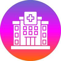 hospital glifo degradado circulo icono vector