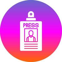 Press Pass Glyph Gradient Circle Icon vector