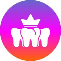 Dental Crown Glyph Gradient Circle Icon vector