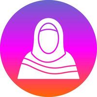 musulmán mujer glifo degradado circulo icono vector