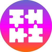 Puzzle Glyph Gradient Circle Icon vector