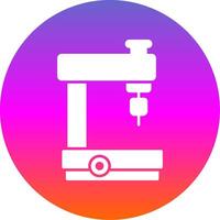 Milling Machine Glyph Gradient Circle Icon vector