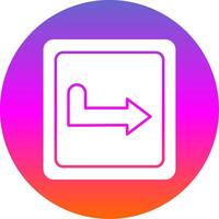 Turn Right Glyph Gradient Circle Icon vector