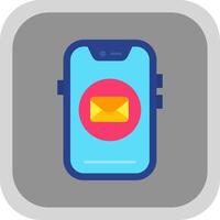 Email Flat Round Corner Icon vector