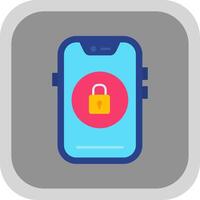 Lock Flat Round Corner Icon vector